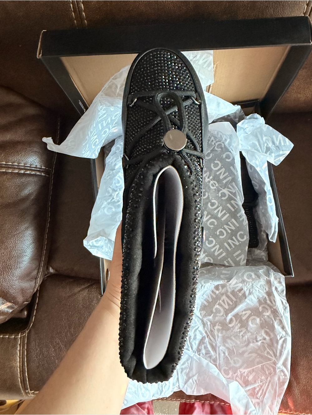•I.N.C.• “Brooklynnn” Black Platform Rhinestone Pull-On Short Boots >> NIB - Picture 8 of 14